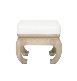 Claudia Pagoda Style Stool/ Linen