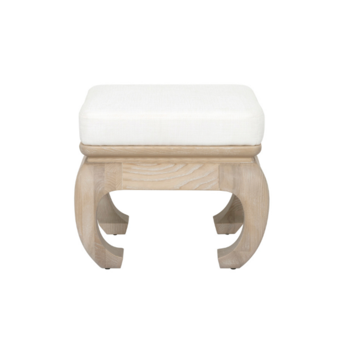 Claudia Pagoda Style Stool/ Linen