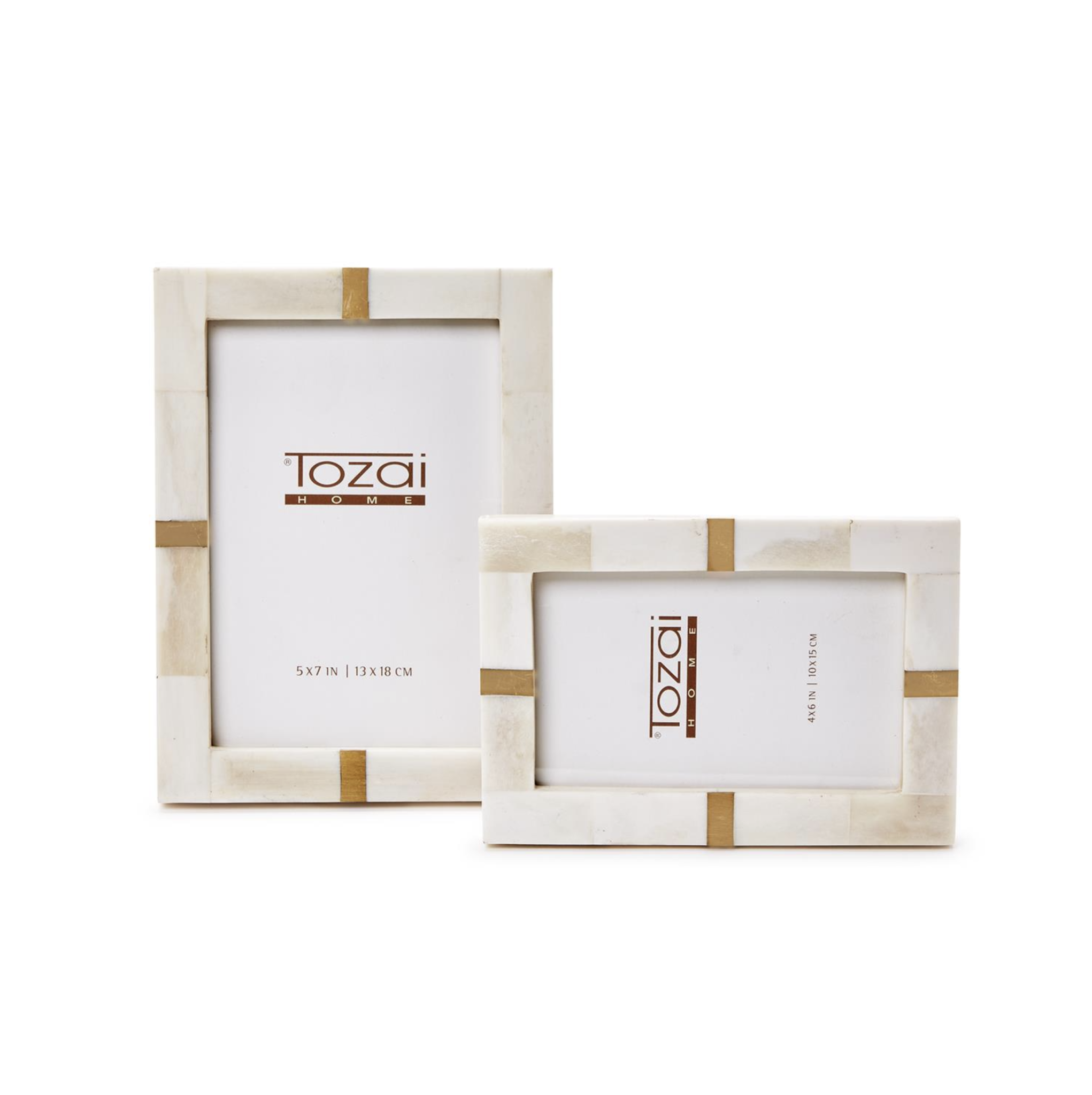 Bone and Brass Photo Frame