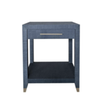 Cove Side Table - Navy Grasscloth