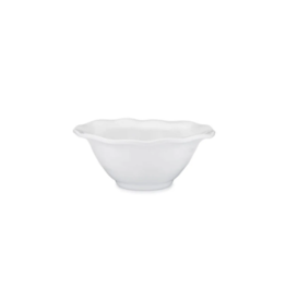 Q Home Design Ruffle White Melamine Round Cereal Bowl