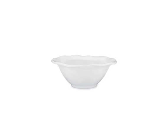 Q Home Design Ruffle White Melamine Round Cereal Bowl