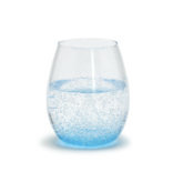 Sailboat Icon Stemless Wine Glass with Ocean Blue Bottom