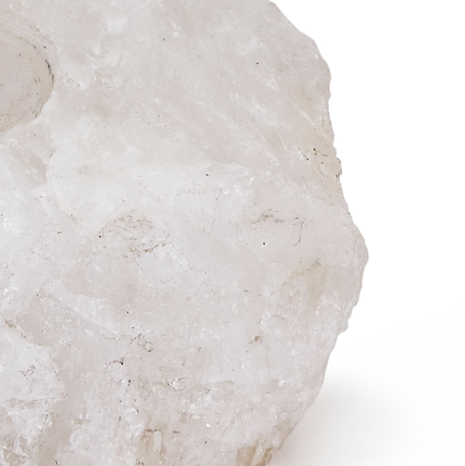 White Quartz Crystal Tea Light Candle
