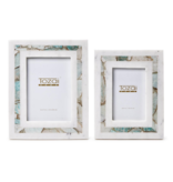 Amazonite Inlay & White Marble Photo Frame - 5 x 7