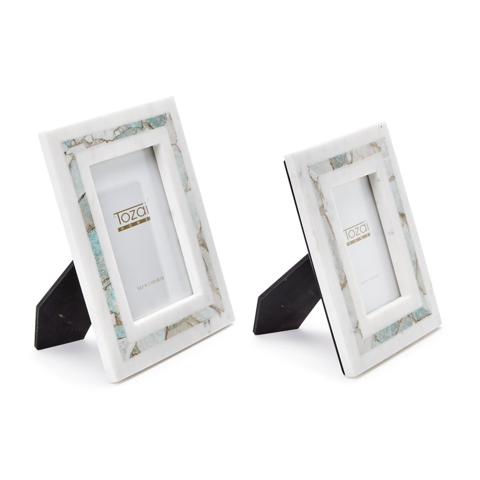 Amazonite Inlay & White Marble Photo Frame - 5 x 7