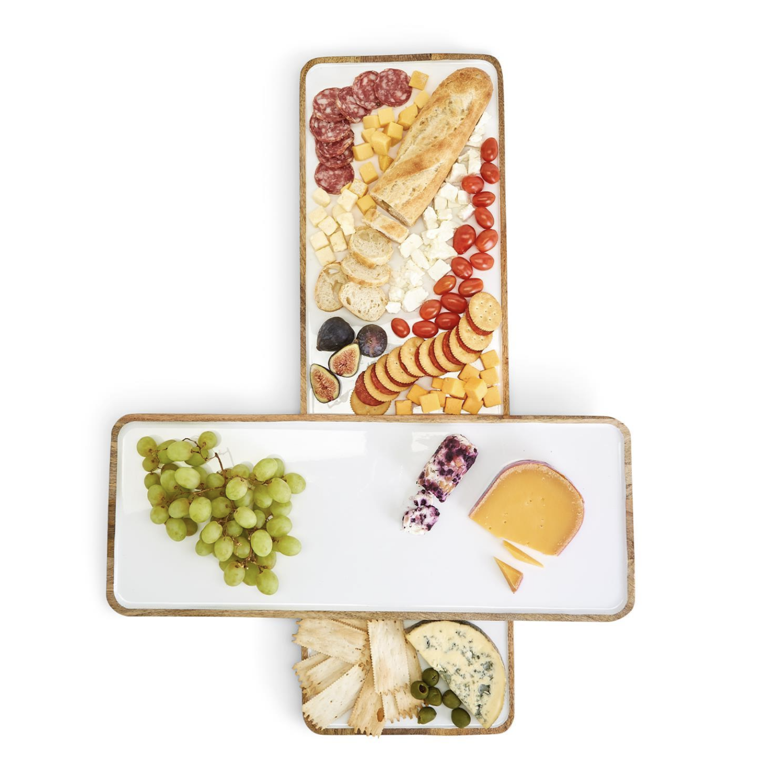 Grazing Soiree Rectangular Serving Platter w/ White Enamel - SM