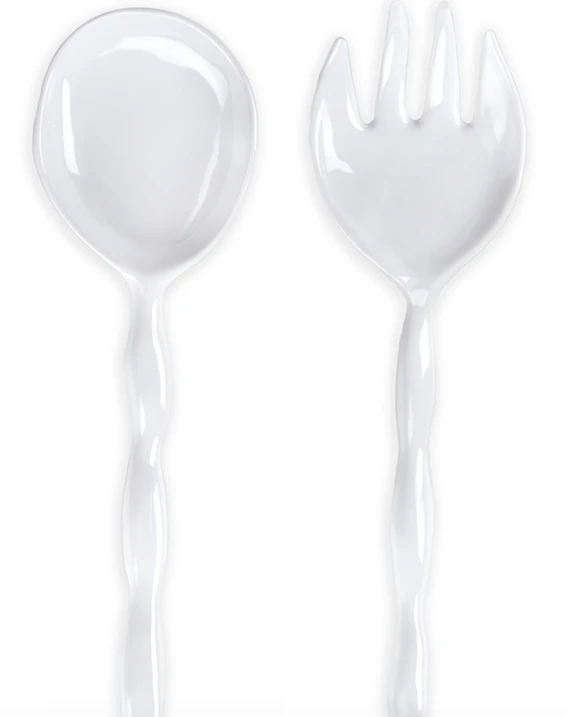 Q Home Design Ruffle Melamine Salad Servers