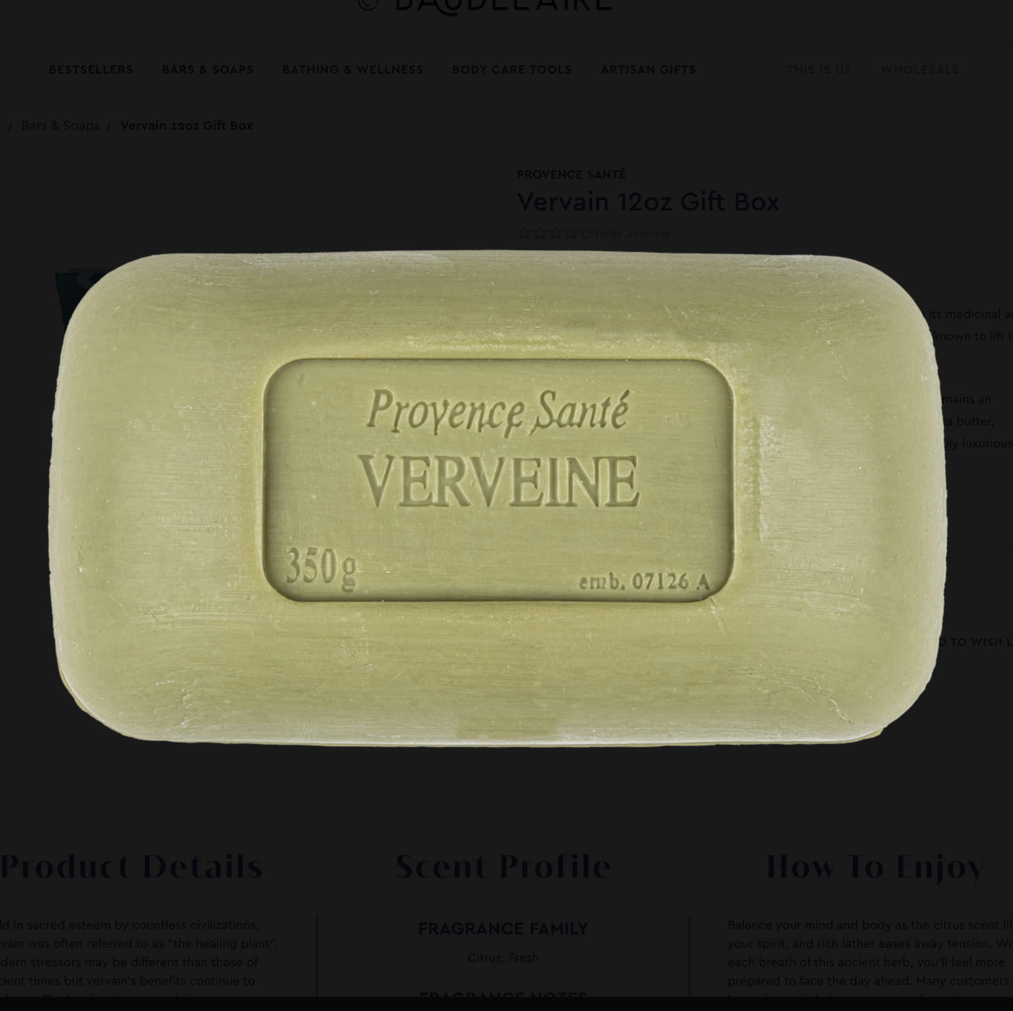 Big Bars Soap 12oz Vervain