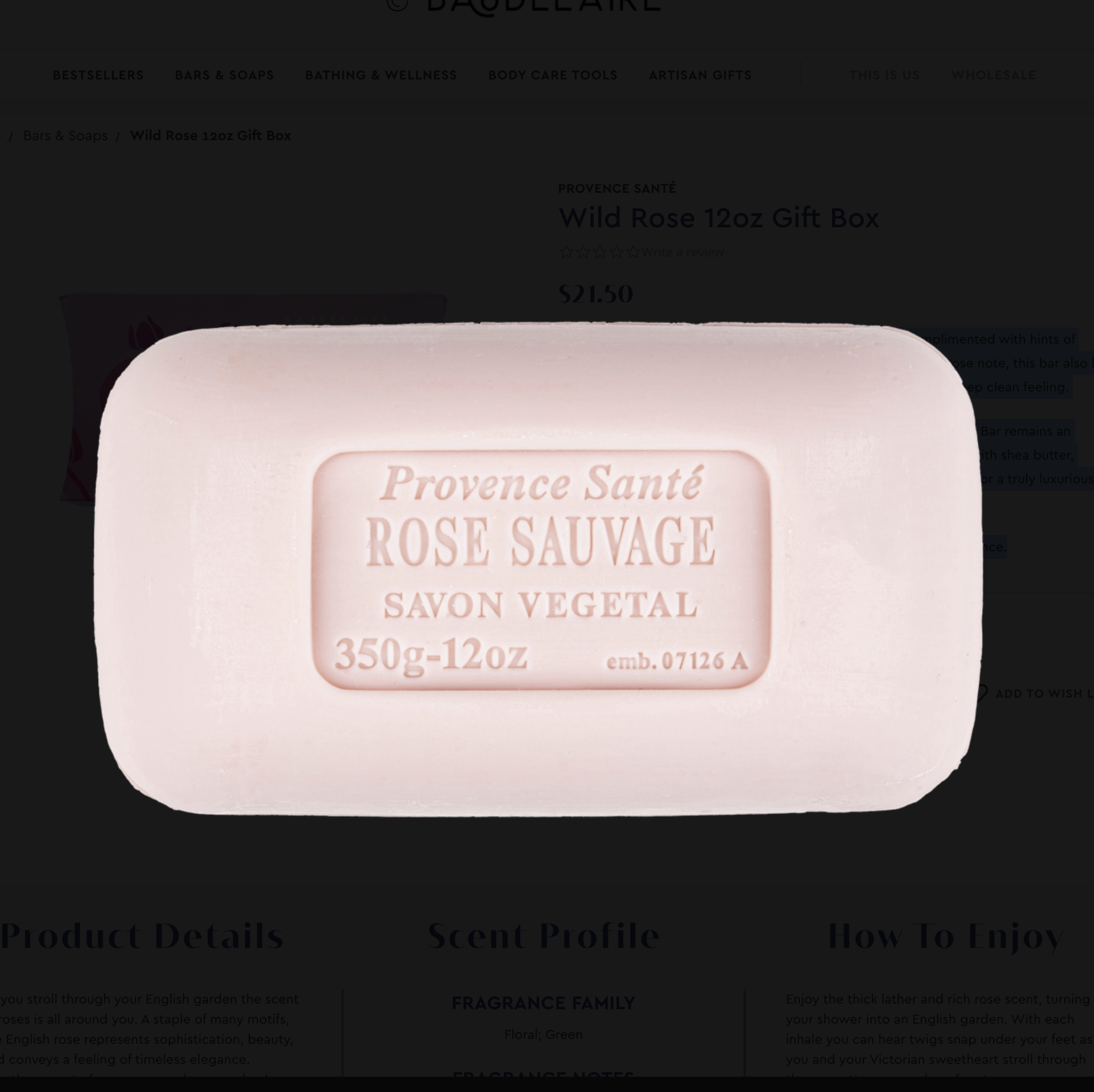 Big Bars Soap 12oz Wild Rose