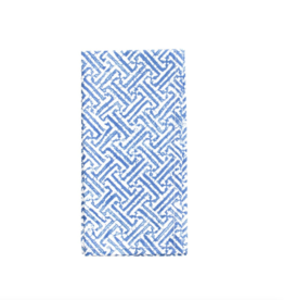Fretwork Blue/white Cotton Napkin-Set Of 4