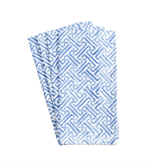 Fretwork Blue/white Cotton Napkin-Set Of 4