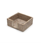 Rattan Cocktail Napkin Holder in White Natural