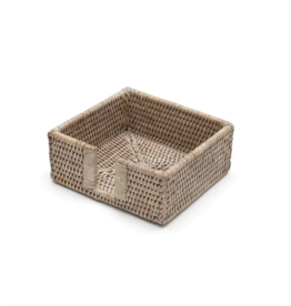 Rattan Cocktail Napkin Holder in White Natural