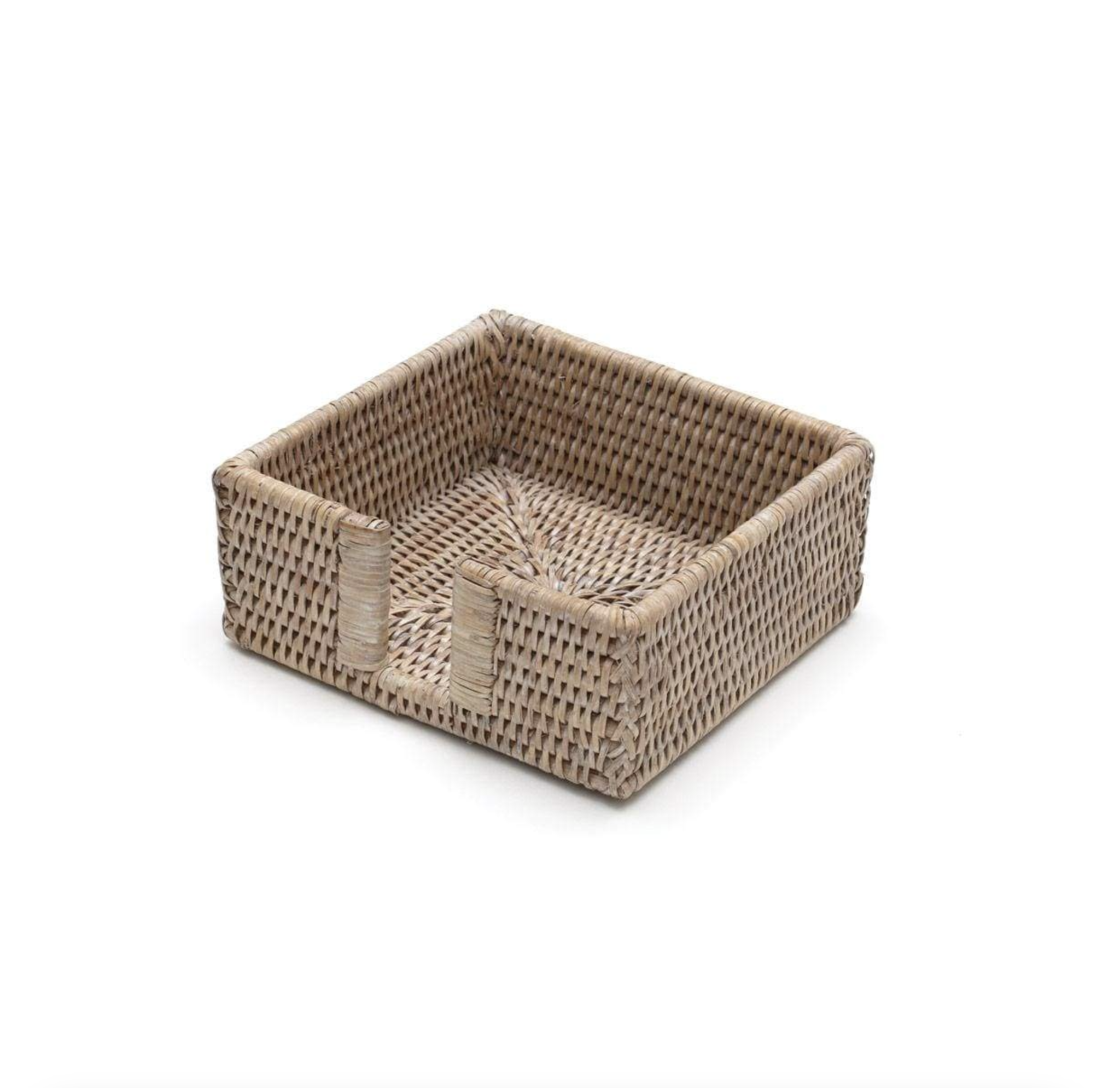 Rattan Cocktail Napkin Holder in White Natural