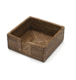 Rattan Cocktail Napkin Holder in Dark Natural