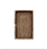 Rattan Guest Towel Napkin Holder in Dark Natural