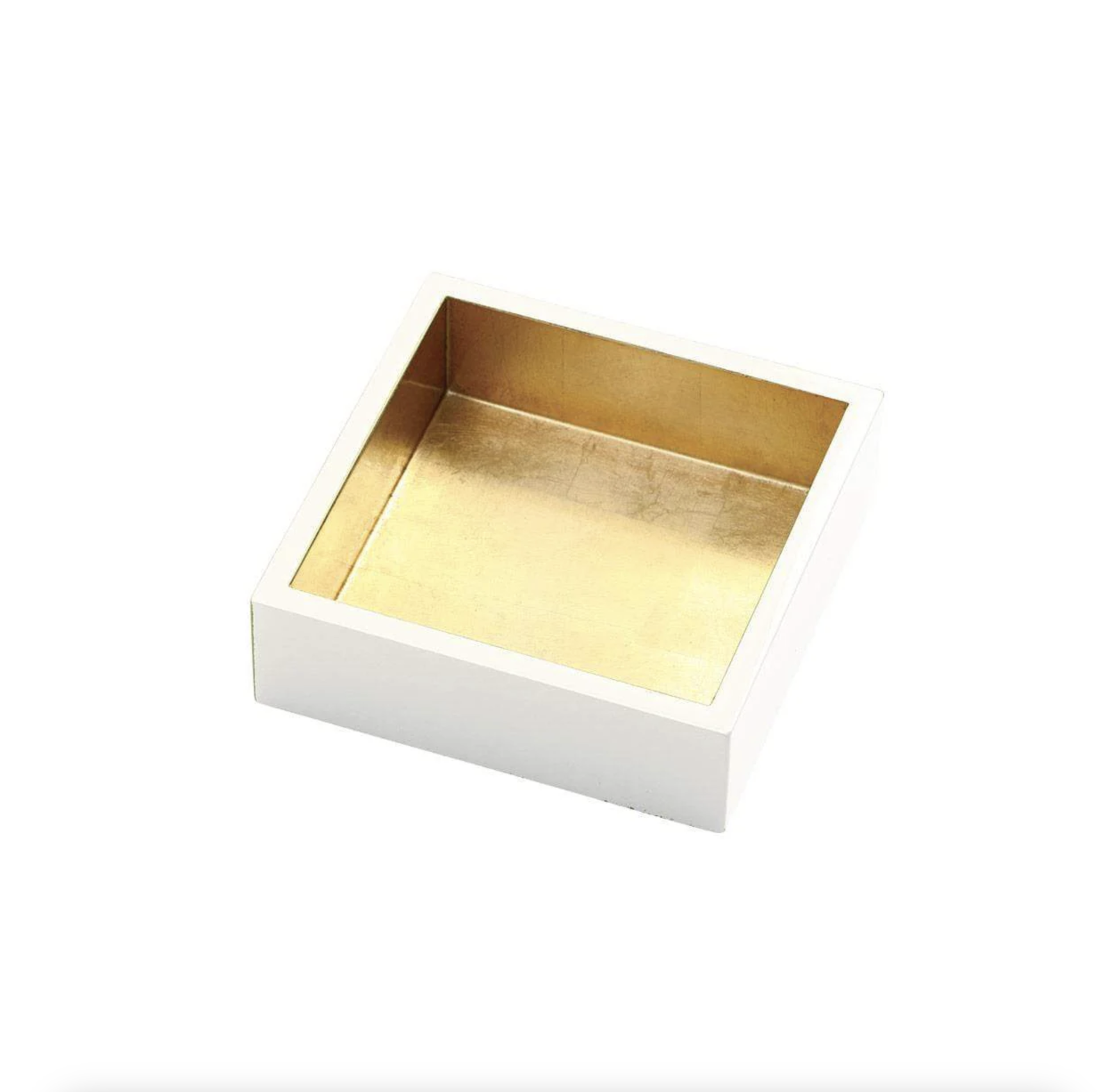 Lacquer Cocktail Napkin Holder in Ivory & Gold