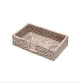 Rattan Guest Towel Napkin Holder in White Natural