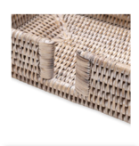 Rattan Guest Towel Napkin Holder in White Natural