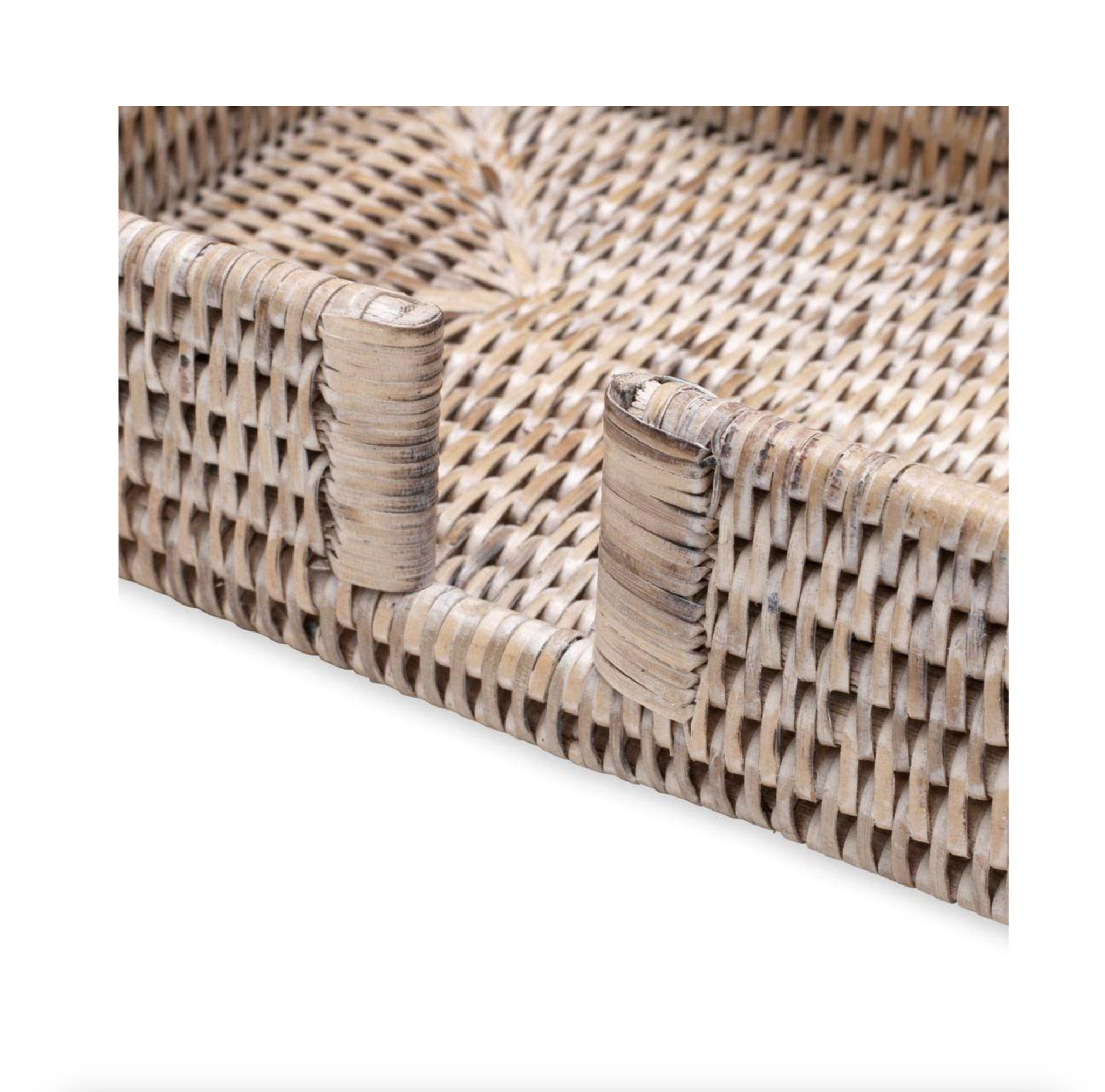 Rattan Guest Towel Napkin Holder in White Natural