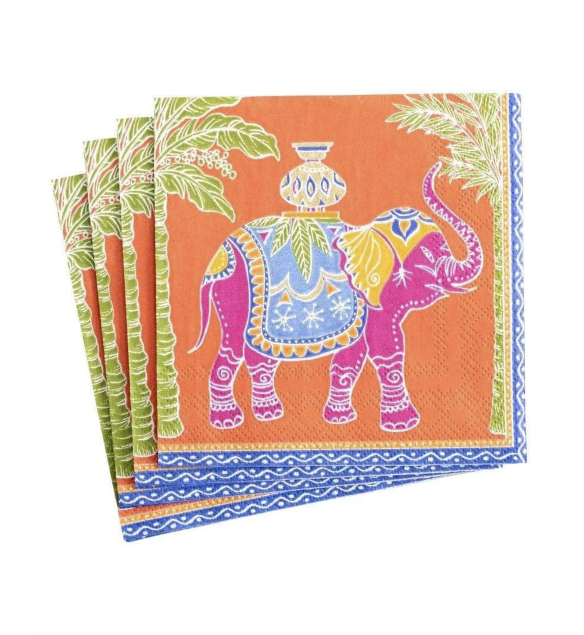 Royal Elephant Paper Cocktail Napkins in Orange