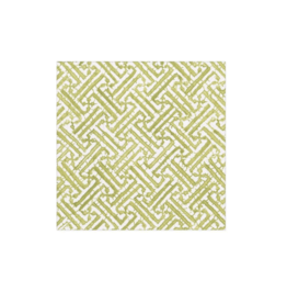 Fretwork Paper Cocktail Napkins in Moss Green