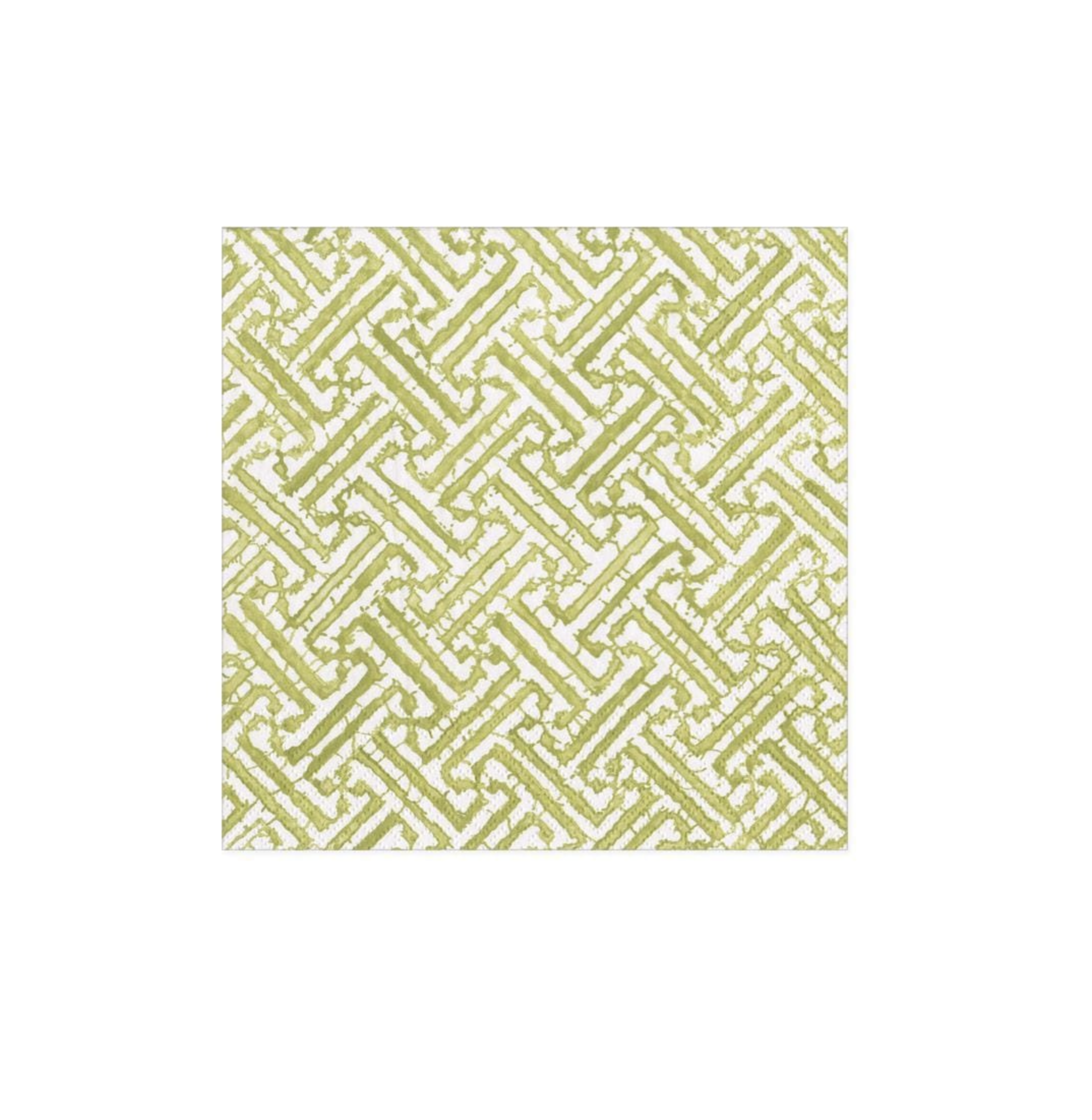 Fretwork Paper Cocktail Napkins in Moss Green
