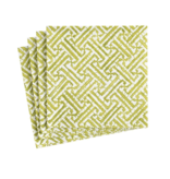 Fretwork Paper Cocktail Napkins in Moss Green