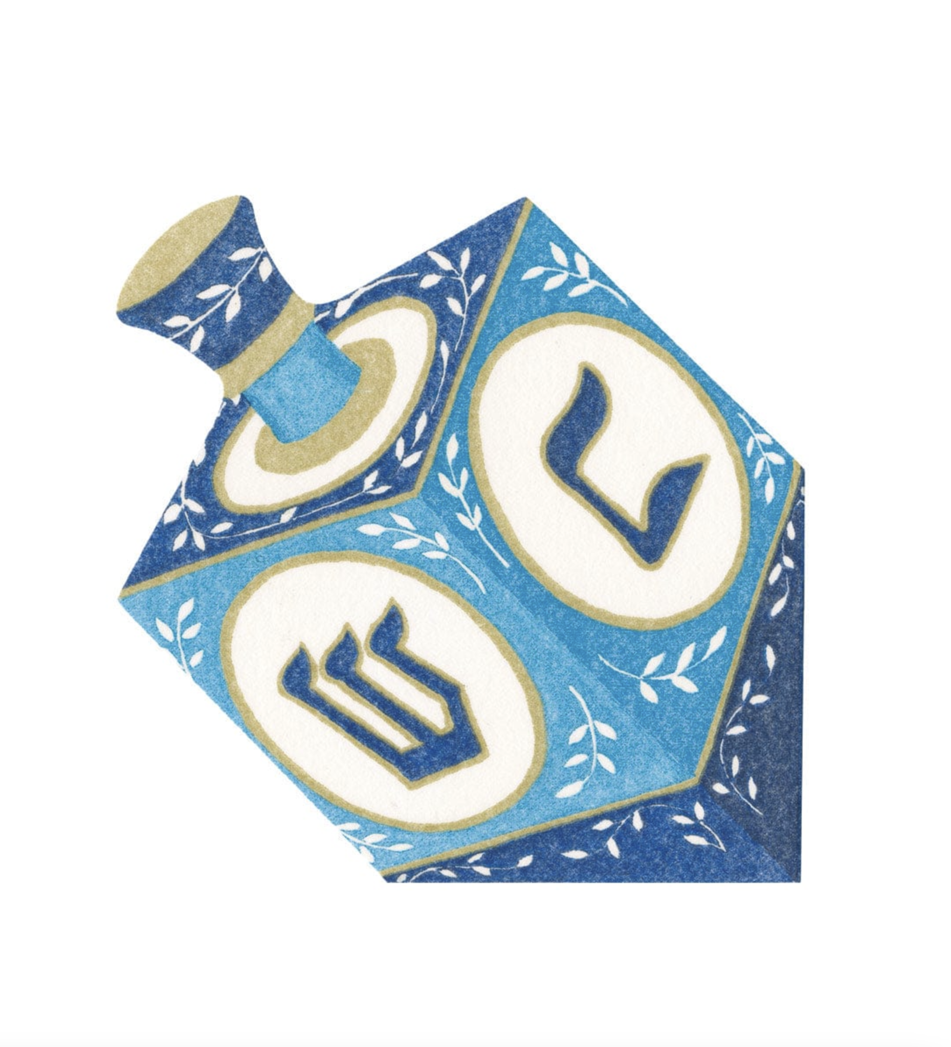 Dreidel Die-Cut Paper Linen Luncheon Napkins