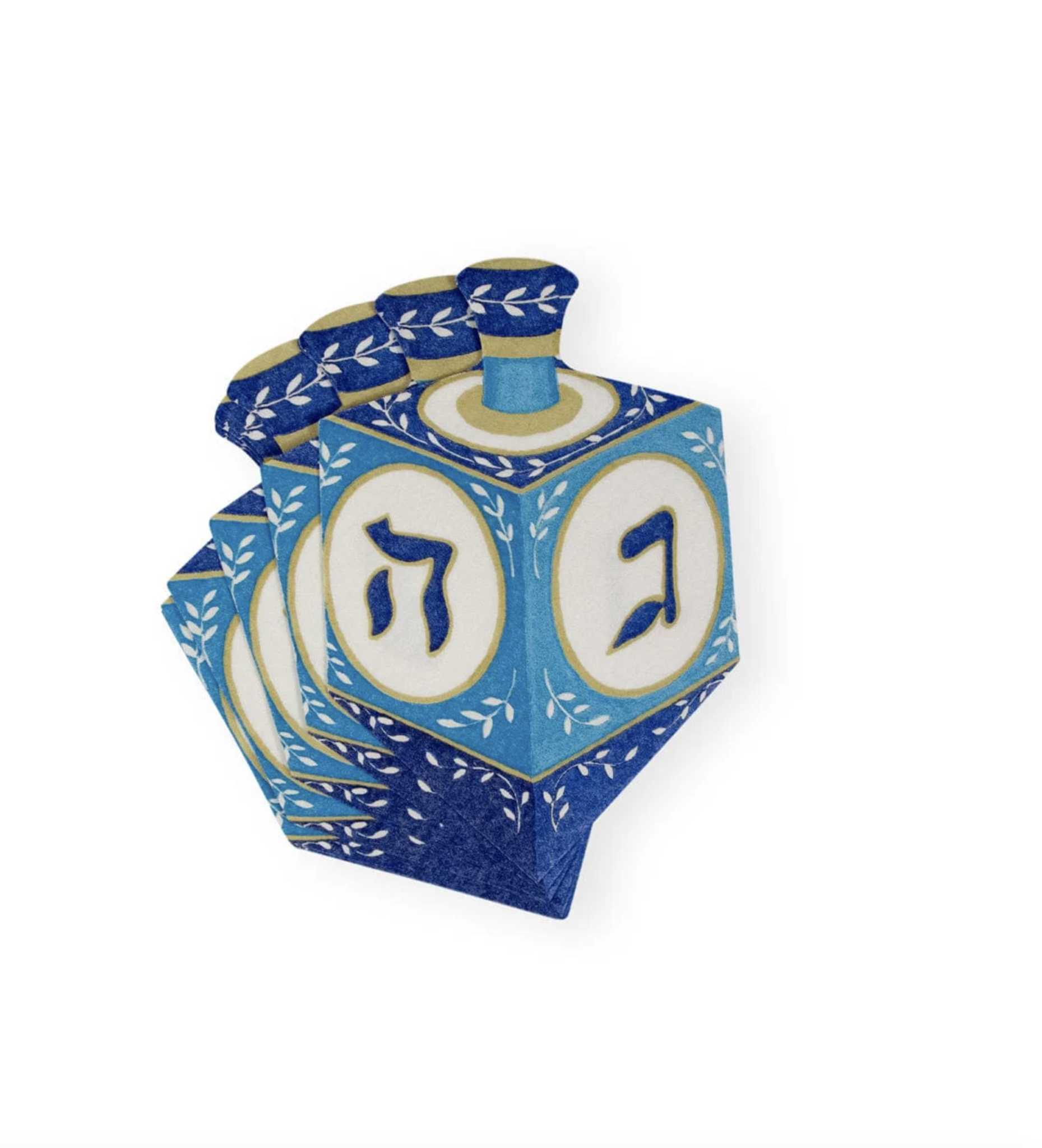 Dreidel Die-Cut Paper Linen Luncheon Napkins