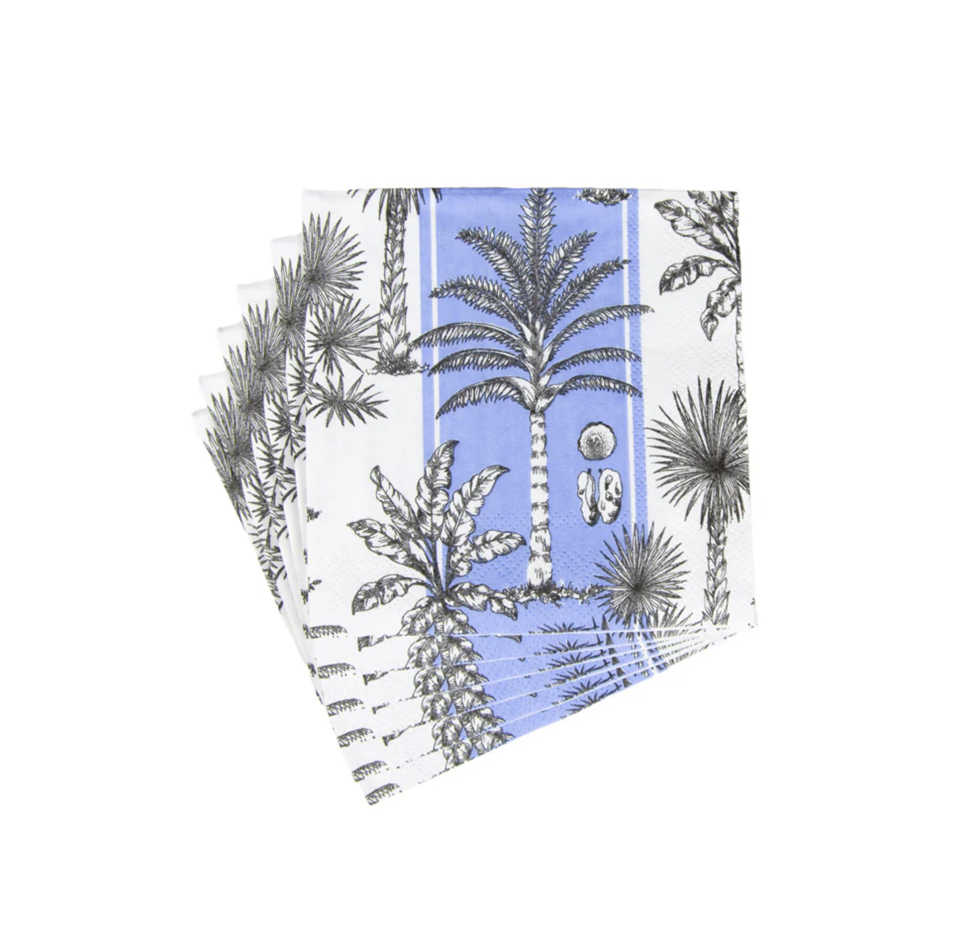 Southern Palms Blue & White Cocktail Napkins