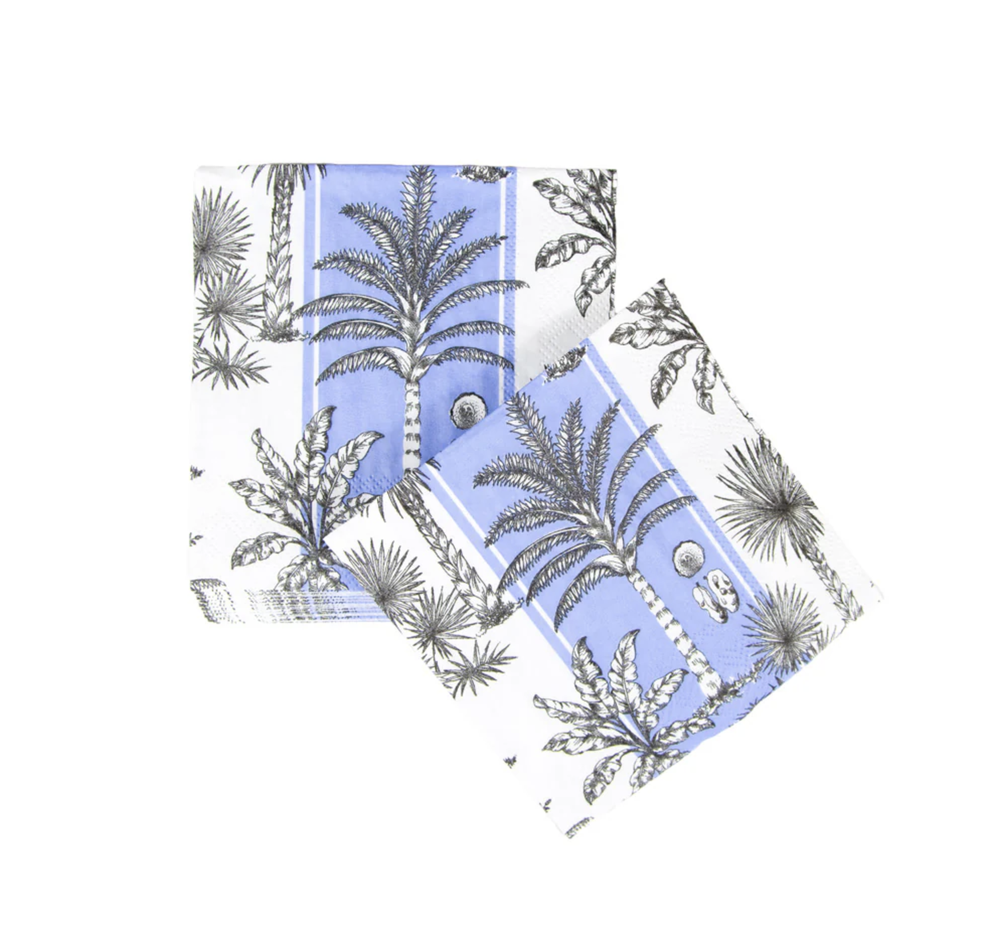 Southern Palms Blue & White Cocktail Napkins