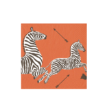 Zebras Orange Cocktail Napkins