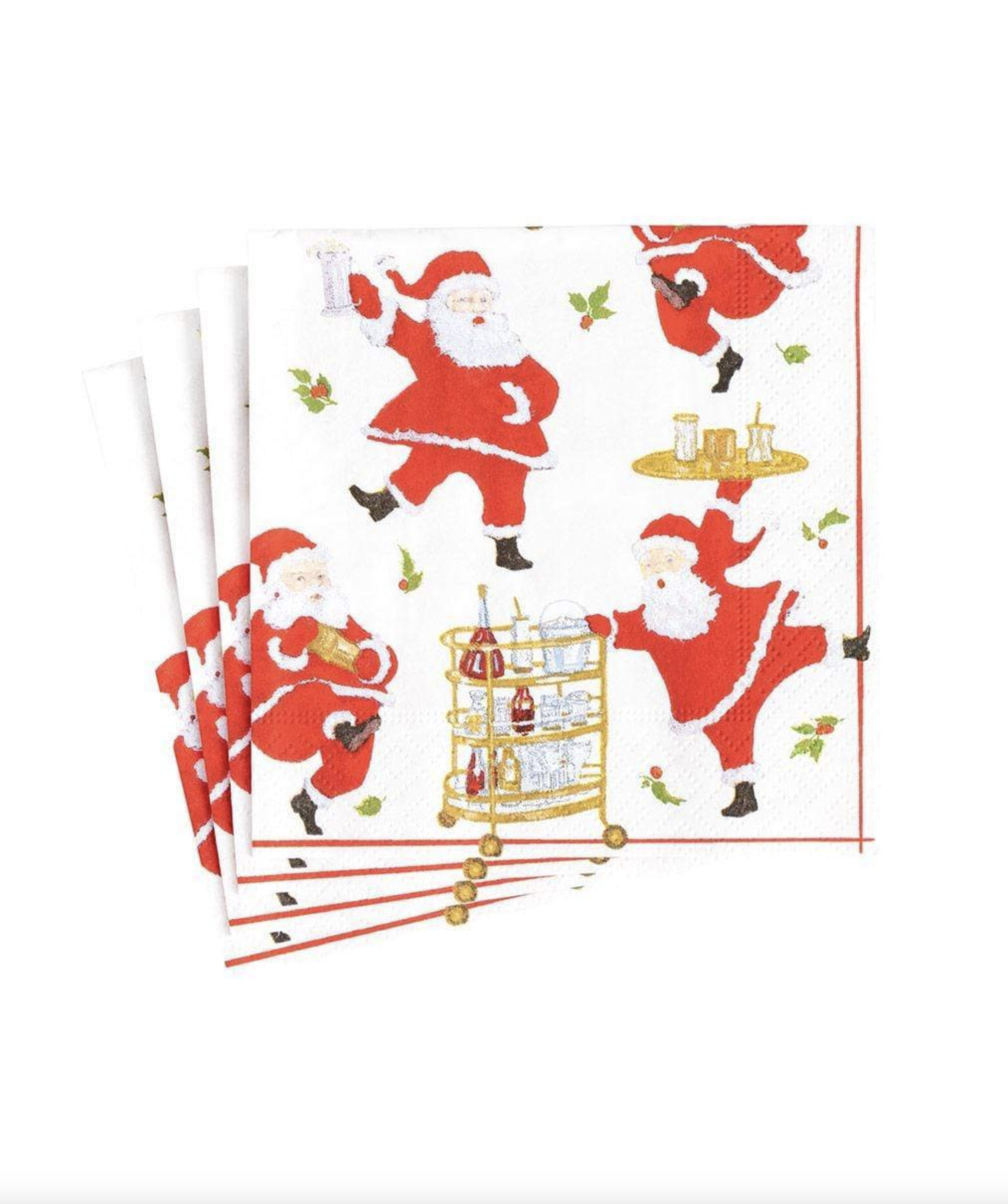 Cocktails with Santas Paper Cocktail Napkins