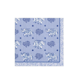 Batik Elephants Paper Cocktail Napkins in Blue