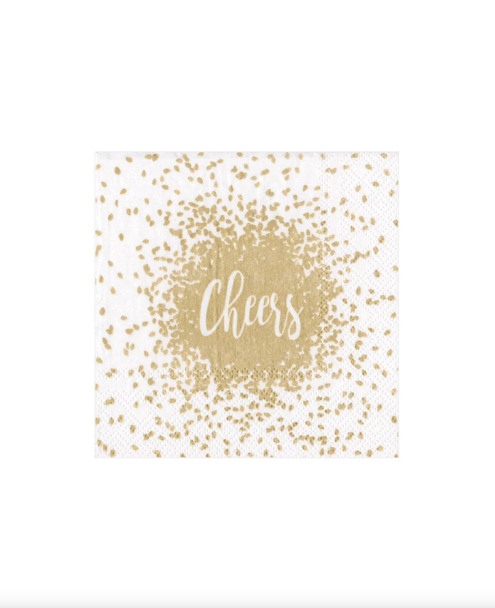 Cheers Paper Cocktail Napkins in Gold
