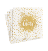 Cheers Paper Cocktail Napkins in Gold