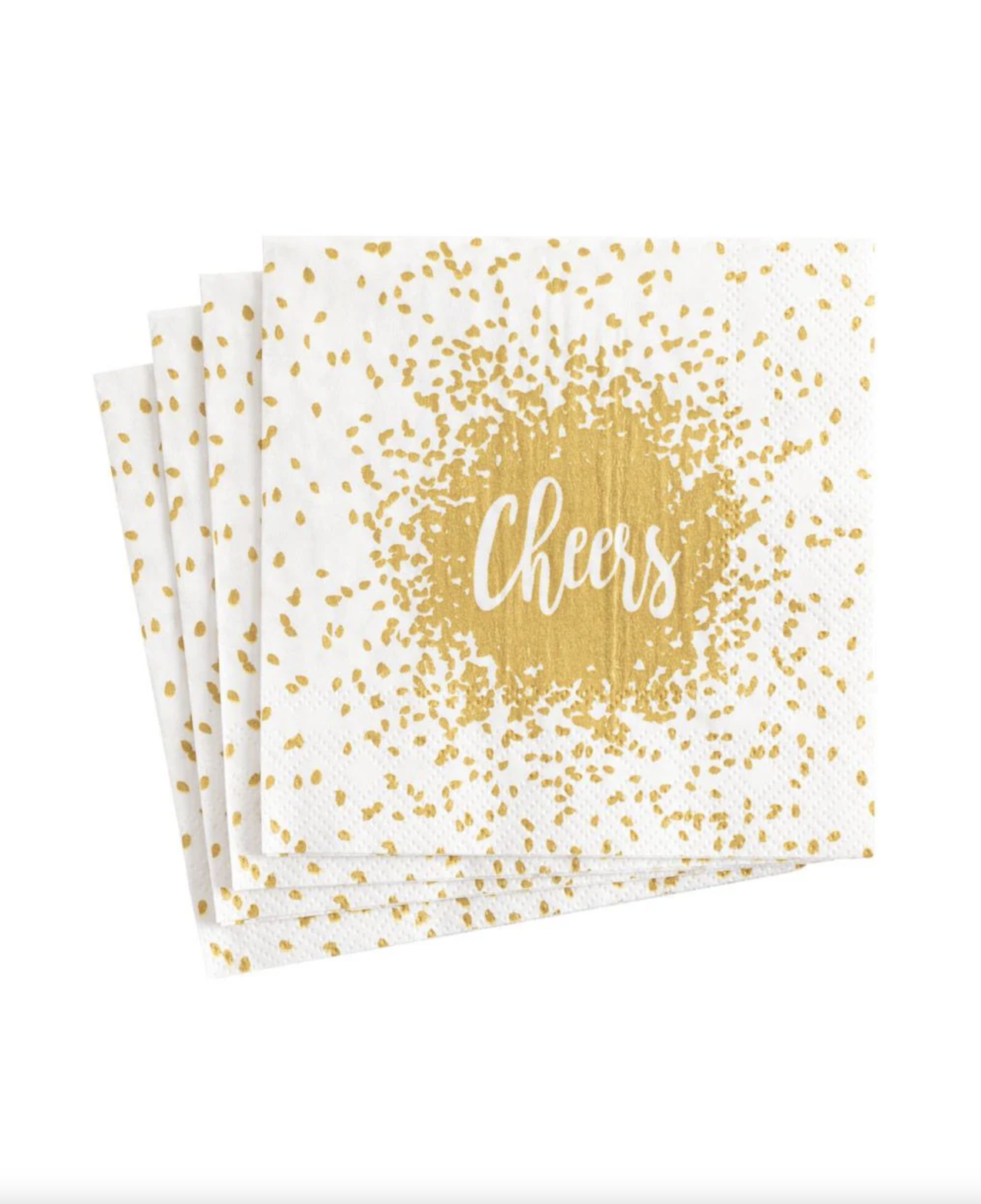 Cheers Paper Cocktail Napkins in Gold
