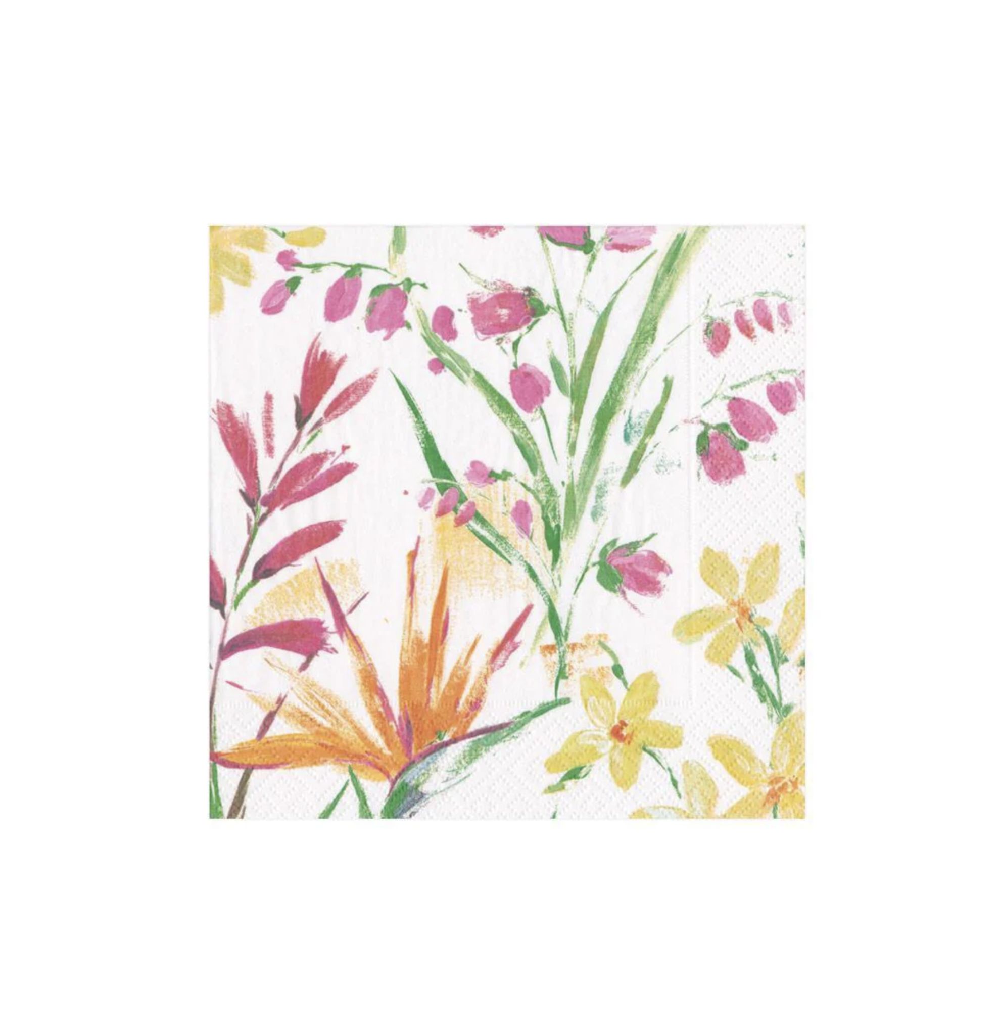 Brushstroke Floral Paper Cocktail Napkins