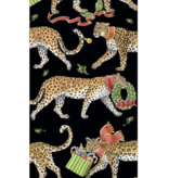 Christmas Leopards Black Guest Towel