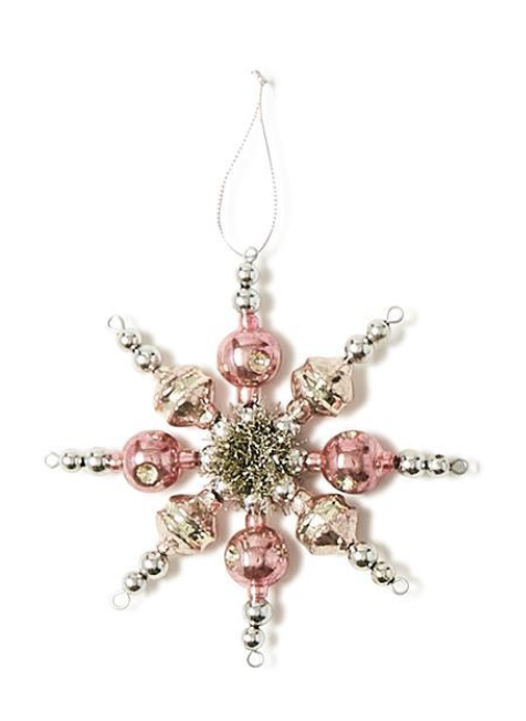 Snowflakes Hand-Crafted Glass Beads Ornament