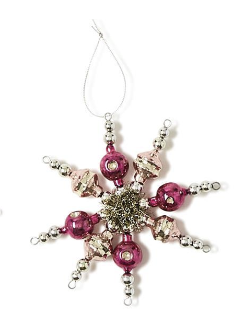 Snowflakes Hand-Crafted Glass Beads Ornament