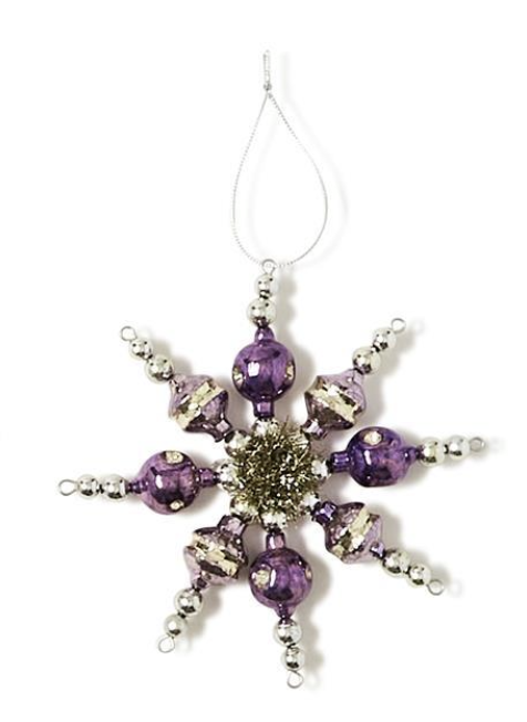 Snowflakes Hand-Crafted Glass Beads Ornament