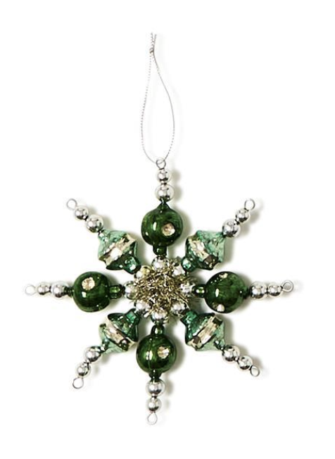 Snowflakes Hand-Crafted Glass Beads Ornament