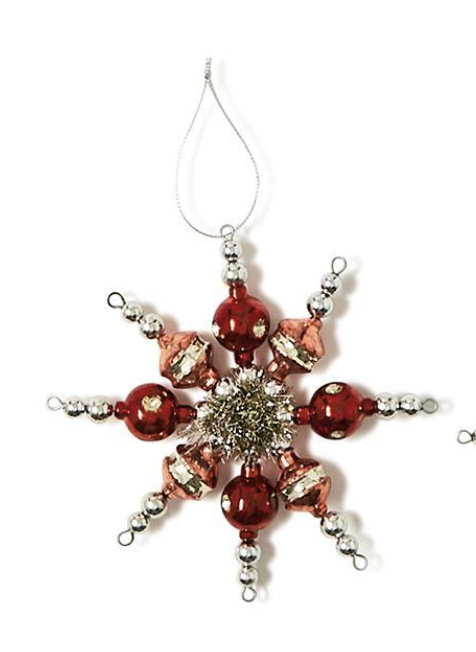 Snowflakes Hand-Crafted Glass Beads Ornament