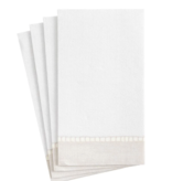 Linen Border Paper Linen Guest Towel Napkins in Natural