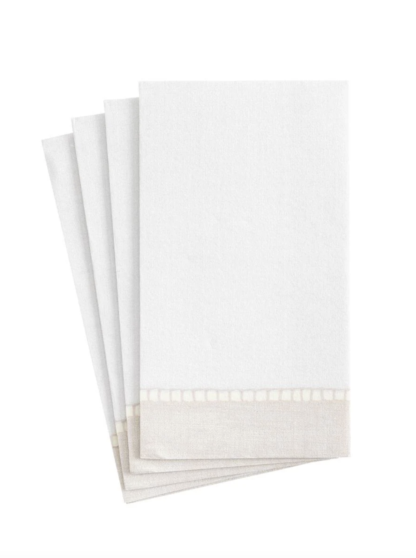 Linen Border Paper Linen Guest Towel Napkins in Natural