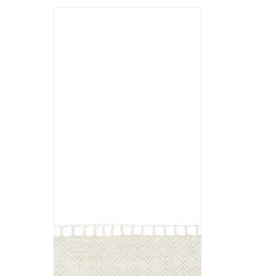 Linen Border Paper Linen Guest Towel Napkins in Natural
