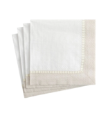 Linen Border Paper Cocktail Napkins in Natural